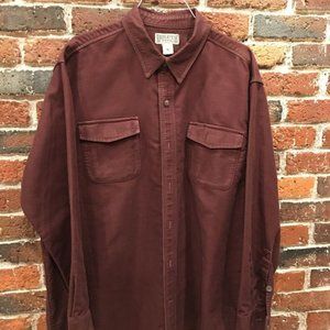 MEN'S BURGUNY CHAMOIS LONG SLEEVE SHIRT